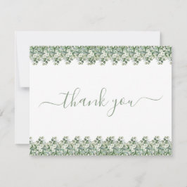 Simple Eucalyptus Greenery Wedding Thank You Card Tack Kort