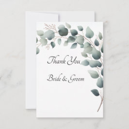 Simple Eucalyptus Photo Thank you Card Tack Kort