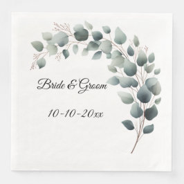 Simple Eucalyptus Wedding Pappersservett