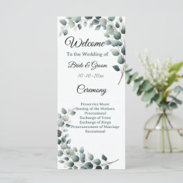 Simple Eucalyptus Wedding Program