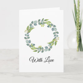 Simple Eucalyptus Wreath Wedding Card - Blank Kort