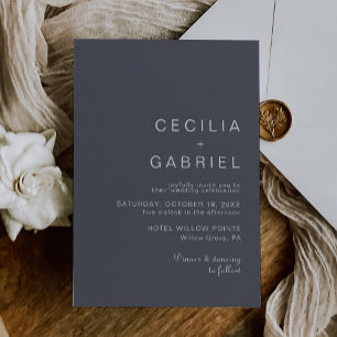 Simple Evening Boho Wedding Invitation Inbjudningar