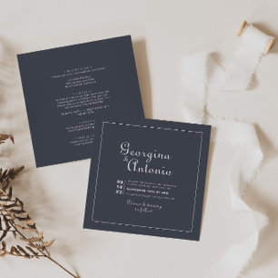 Simple Evening Front and Back Wedding   Inbjudningar