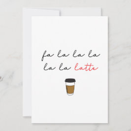 Simple Fa la la latte Cute Coffee House jul Julkort