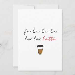 Simple Fa la la latte Cute Coffee House jul Julkort