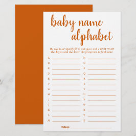 Simple Fall Alphabet Namn | Orange Shower-spel