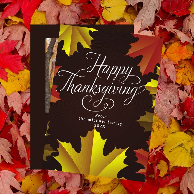 Simple Fall happy thanksgiving Photo helgdag Card Inbjudningar (Skapare uppladdad)