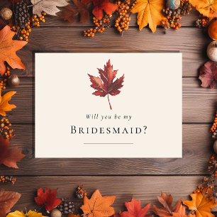 Simple Fall Löv Cream Bröllop Bridesmaid Frieri Inbjudningar
