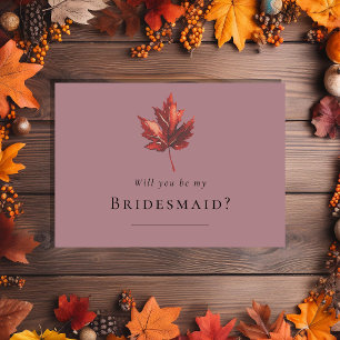 Simple Fall Löv Mauve Bröllop Bridesmaid Frieri Inbjudningar