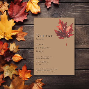 Simple Fall Löv Terracotta Bröllop Möhippa Inbjudningar