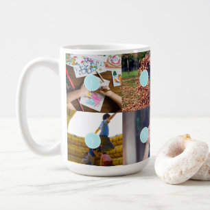Simple Family 8 Photos Collage Kaffemugg