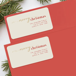 Simple Family Christmas Holiday Return Address Adressetikett