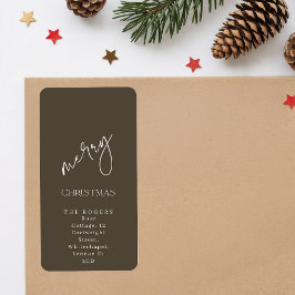 Simple Family Merry Christmas Return Address Adressetikett