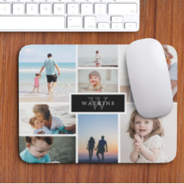 Simple Family Photo Collage & Black Monogram Musmatta
