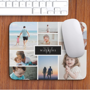 Simple Family Photo Collage & Black Monogram Musmatta