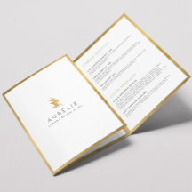 Simple Faux Guld Blommigt Luxury Salon Brochure