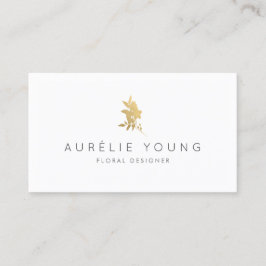 Simple Faux Guld Flower Bouquet Blommigt Designer Visitkort