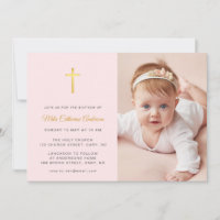 Simple Faux guld kor Rosa Photo Baptism