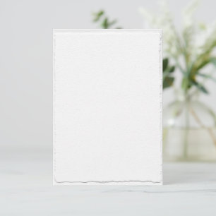Simple Faux Hand Torn Papper White Bröllop Tack Kort