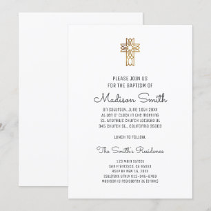 Simple Faux Kor Baptism-inbjudan Inbjudningar