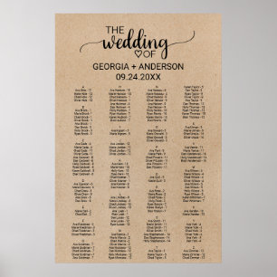 Simple Faux Kraft Alphabetical Seittorplan Poster