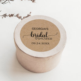 Simple Faux Kraft Calligraphy Möhippa Runt Klistermärke