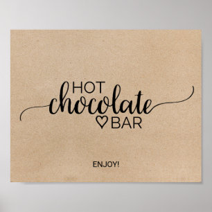 Simple Faux Kraft Hett Chocolate Pub Sign Poster