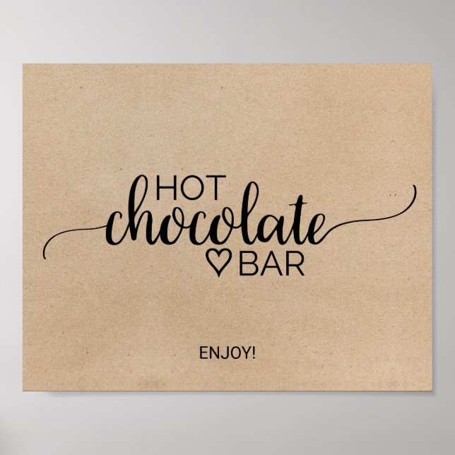 Simple Faux Kraft Hett Chocolate Pub Sign Poster (Framsidan)