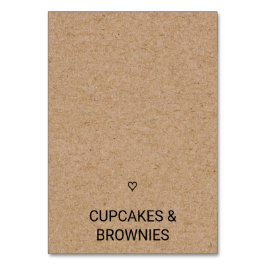 Simple Faux Kraft med Heart Food Tält Card Bordsnummer