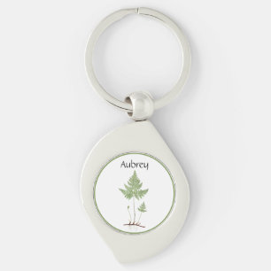 Simple Fern. Swirl Silverfärgad Nyckelring