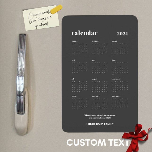 SImple fet 2024-Mörkens Grått-kalender Magnet (Skapare uppladdad)