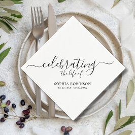 Simple Firar Life Elegant Script-begravning Pappersservett