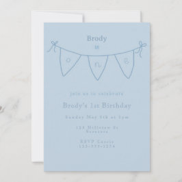 Simple First Birthday Invitation Inbjudningar