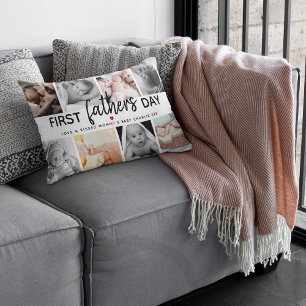 Simple First Fars dag Bild Collage   Pappa Lumbarkudde