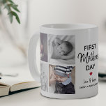 Simple First Mother's Day Picture Collage | Mommy Kaffemugg<br><div class="desc">Create your very own special first Mothers day gift with this cute picture collage coffee mug. Featuring 8 square photographs and the text 'First Mother's Day', the word Mother is in modern script, a cute little red heart that can be changed to any color, love & kisses and name/s. All...</div>