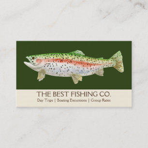 Simple Fishing Charter Boat Guide Business Fish Visitkort