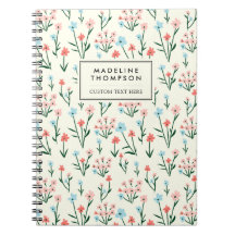 Simple Floral Botanical Pink Blue Flower