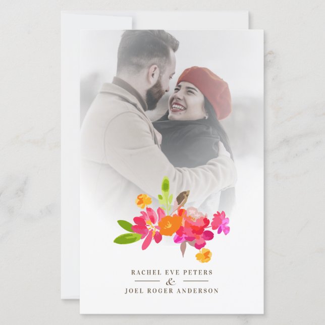 Simple Floral Garland Romantic Photo Wedding (Framsida)