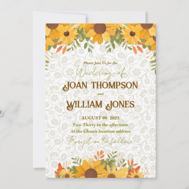 Simple floral Wedding Card  Inbjudningar (Framsida)