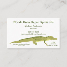 Simple Florida Gator Alligator Illustration Visitkort