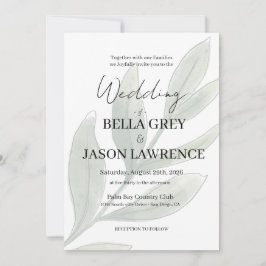 Simple flower Black & White Wedding Invitation Inbjudningar