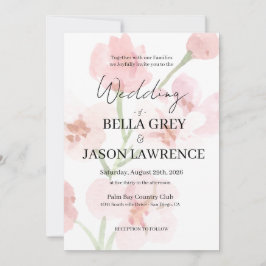 Simple flower Black & White Wedding Invitation Inbjudningar