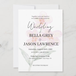 Simple flower Black & White Wedding Invitation Inbjudningar