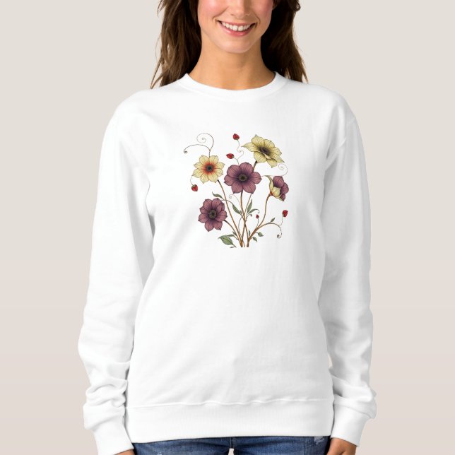 simple flowers art nouveau style t shirt (Framsida)