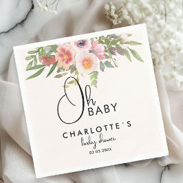 Simple, flowers Baby Shower Pappersservett