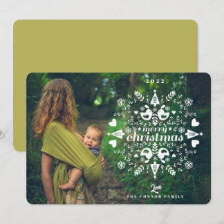 Simple Foljul Photo Helgdag Card Julkort