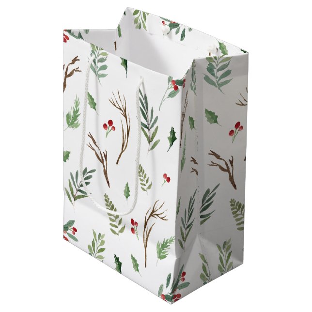 Simple Forest Berry Pinecone Watercolor jul (Framsidan Vinklad)