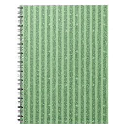 Simple Forest Green Glitter Style Vertical Stripes Anteckningsbok