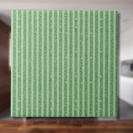 Simple Forest Green Glitter Style Vertical Stripes Kakelplatta