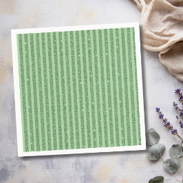 Simple Forest Green Glitter Style Vertical Stripes Pappersservett